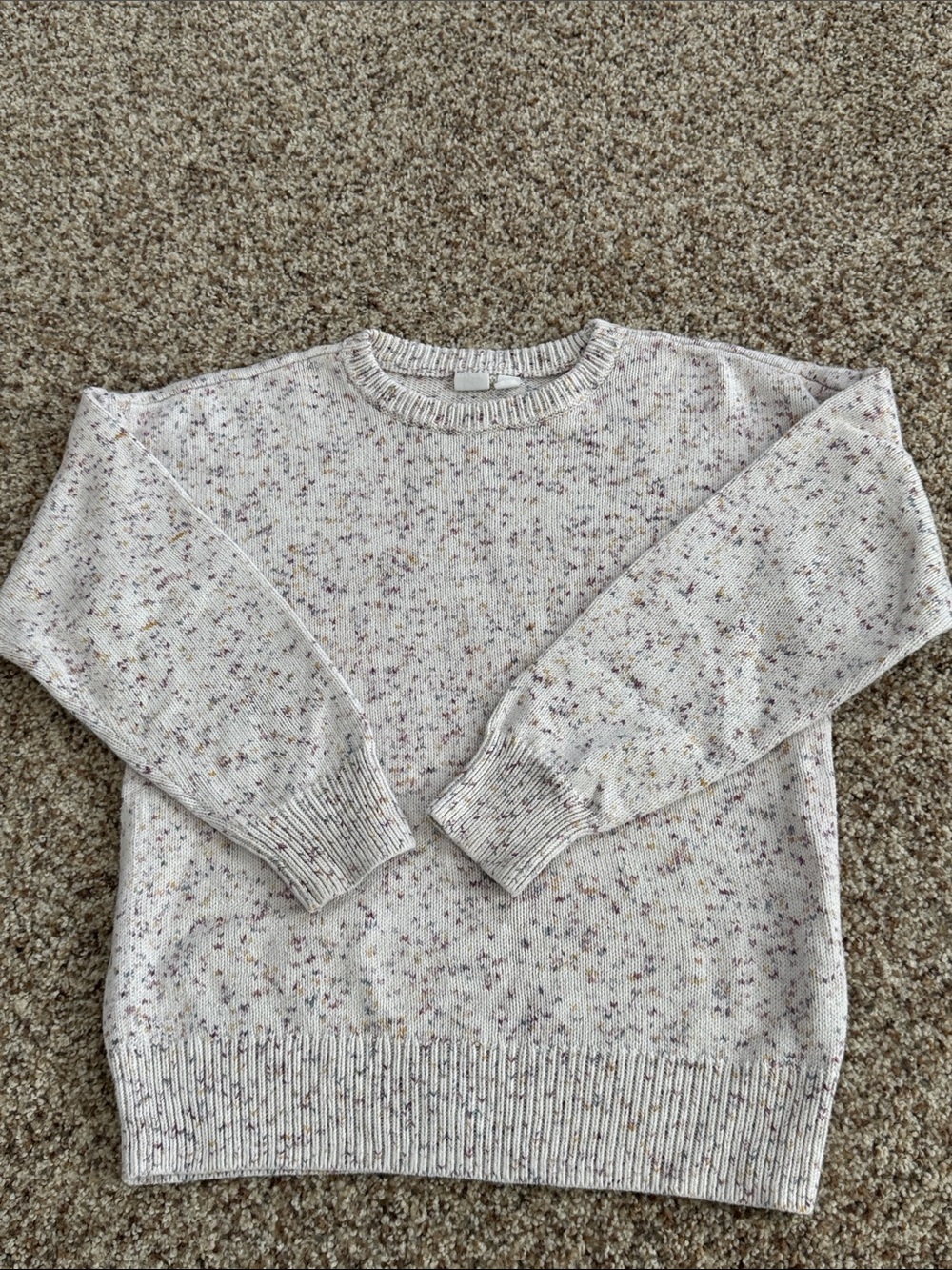 GAP kids blush pink Speckled Crewneck Sweater girls size L